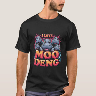 I Kärlek Moo Deng Baby Hippo Älskare T Shirt