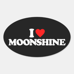 I KÄRLEK MOONSHINE OVALT KLISTERMÄRKE