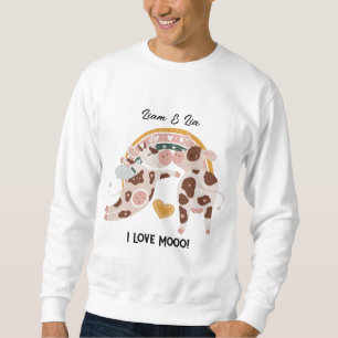 I Kärlek Mooo Cute Cow Cow, tillskansad gåva till Lång Ärmad Tröja