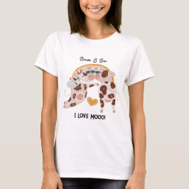 I Kärlek Mooo Cute Cow Cow, tillskansad gåva till  T Shirt
