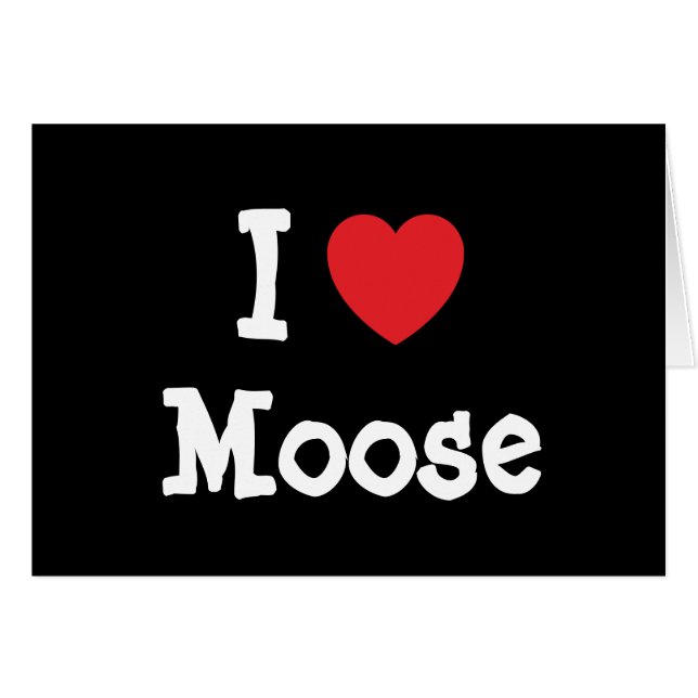 I kärlek Moose anpassningsbar personlig Hälsningskort (Framsidan Horizontal)