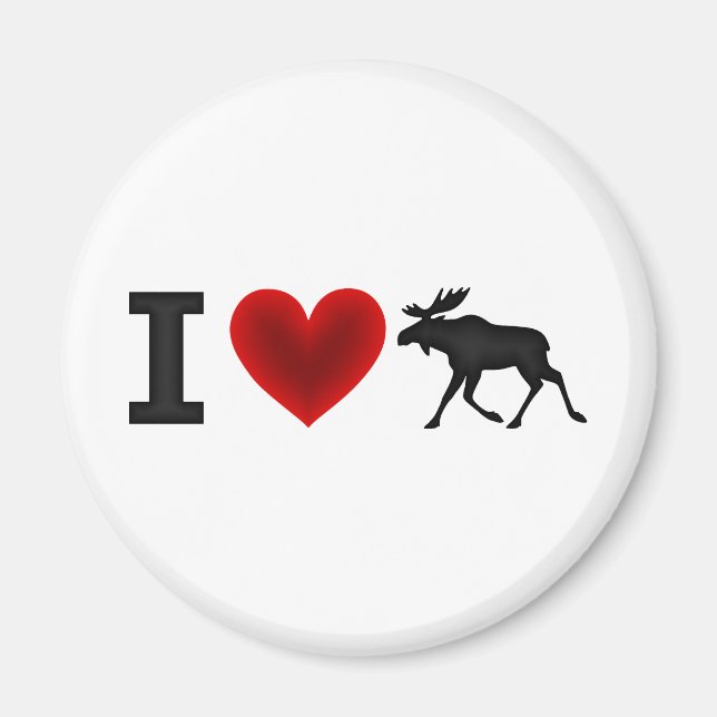 I Kärlek Moose Magnet (Framsidan)