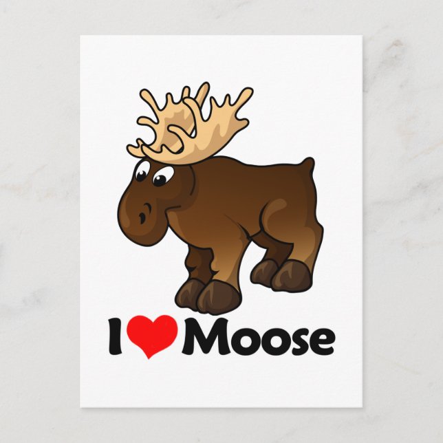 I Kärlek Moose Vykort (Framsida)