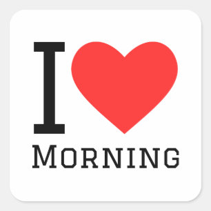 I kärlek morgon, kvadratdekal fyrkantigt klistermärke