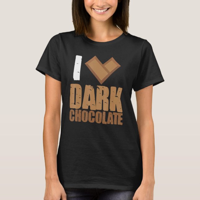 I Kärlek Mörk Chocolate Pub Pub Cocoa Mjölk Baking T Shirt (Framsida)