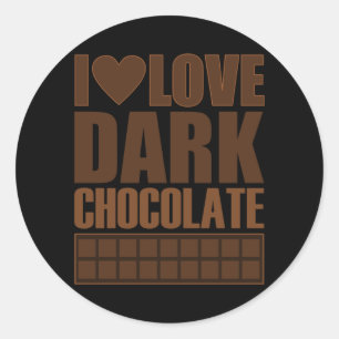 I Kärlek Mörk Chocolate Runt Klistermärke