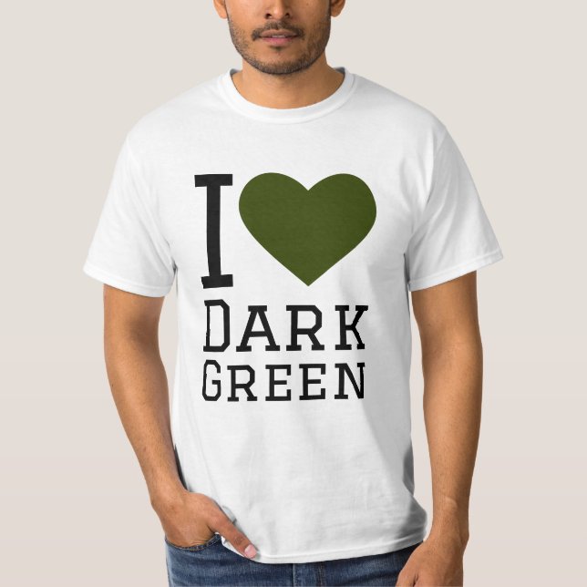 I KÄRLEK MÖRK GRÖNT T SHIRT (Framsida)