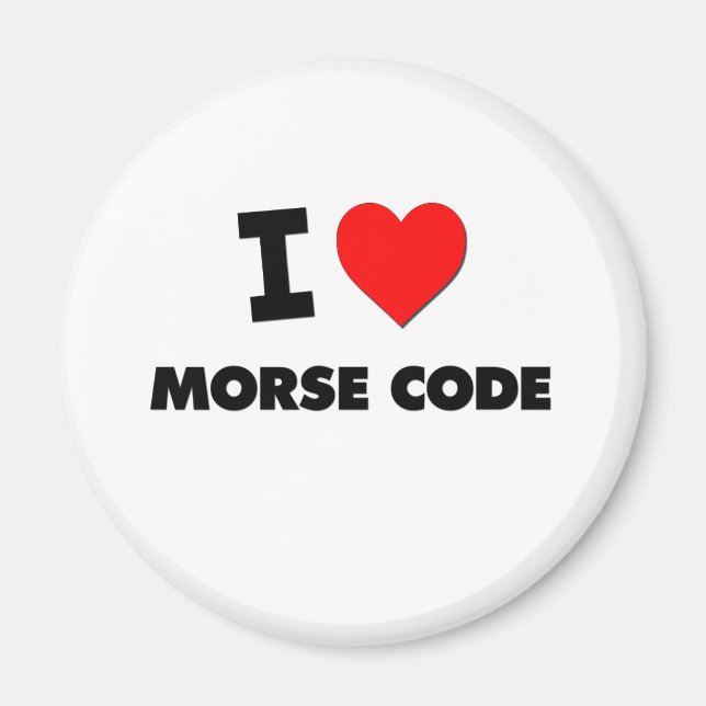 I Kärlek Morse Code Magnet (Framsidan)