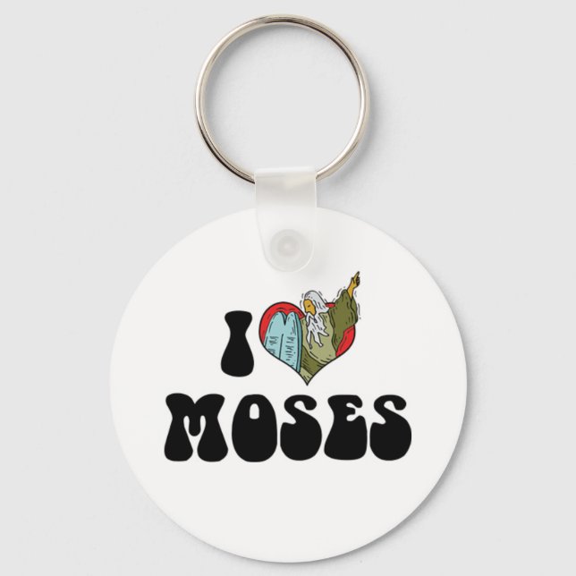I Kärlek Moses Keychain Nyckelring (Framsida)