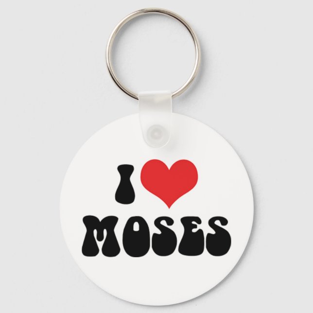 I Kärlek Moses Keychain Nyckelring (Framsida)