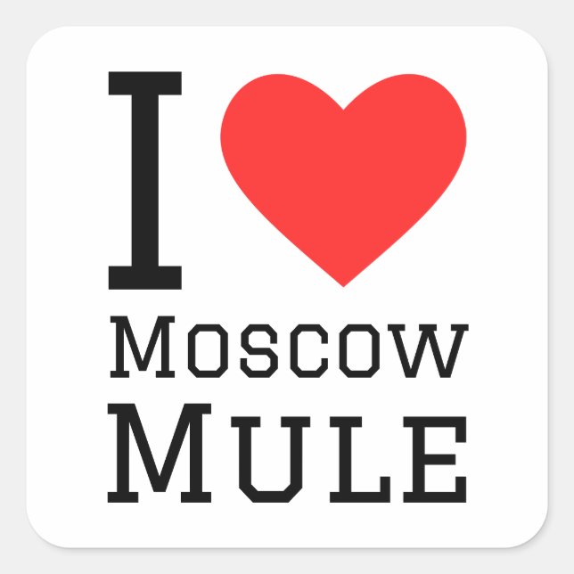 I kärlek Moskva-mule Fyrkantigt Klistermärke (Framsida)