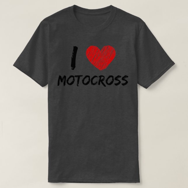 I Kärlek Motocross T Shirt (Design framsida)