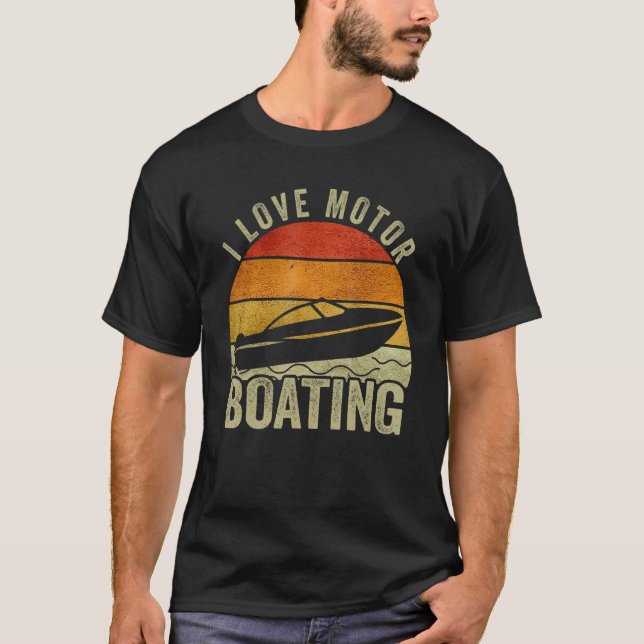 I Kärlek, motorbåtkapten för motorbåtar T Shirt (Framsida)