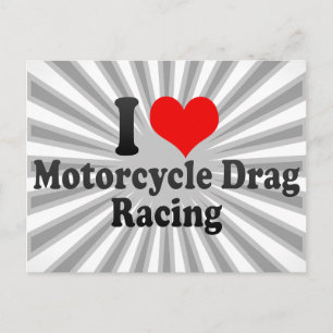 I kärlek Motorcycle Drag Tävla Vykort