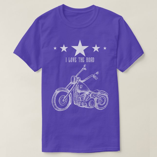 I Kärlek motorcykelmotorcykelns motorcykelfordon V T Shirt (Design framsida)