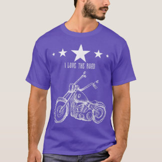 I Kärlek motorcykelmotorcykelns motorcykelfordon V T Shirt