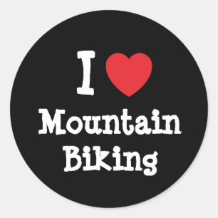 I kärlek Mountain Biking anpassningsbar personlig Runt Klistermärke