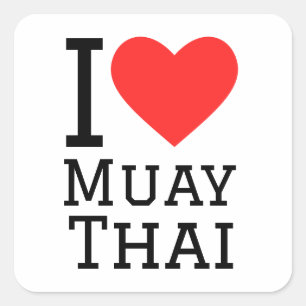 I kärlek Muay Thai Fyrkantigt Klistermärke