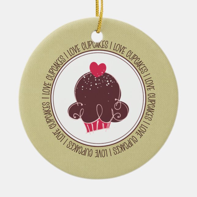 I Kärlek Muffinsar Keramiska julprydnader Julgransprydnad Keramik (Framsidan)