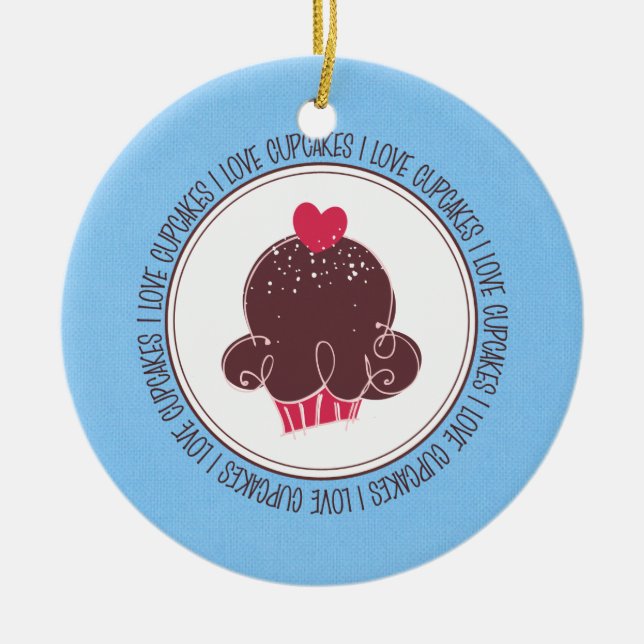 I Kärlek Muffinsar Keramiska julprydnader Julgransprydnad Keramik (Framsidan)