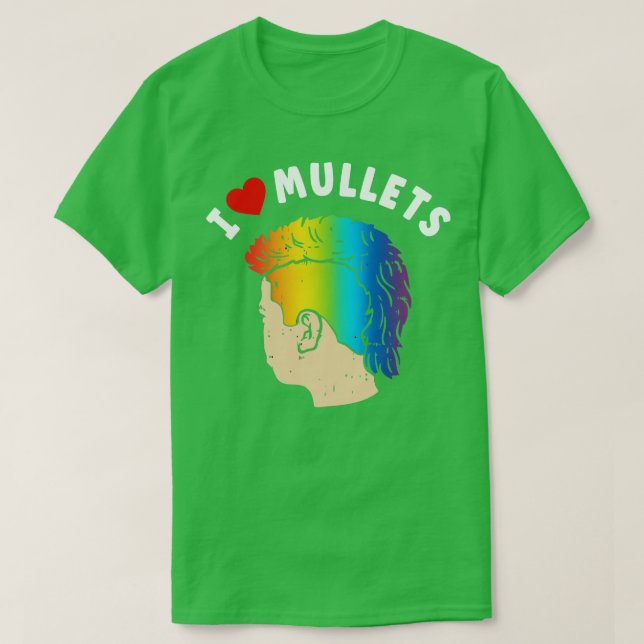 I Kärlek Mullets Funny Mullet Rainbow Pride Hair S T Shirt (Design framsida)