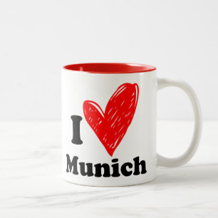 I kärlek München tvåtonkaffe Mugg