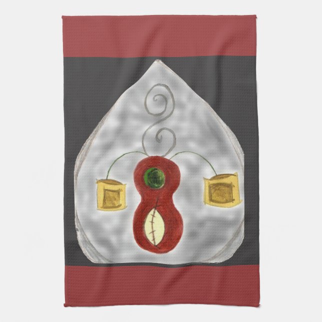 I Kärlek Music Abstrakt Instruments Kitchen Towel Kökshandduk (Vertikal)