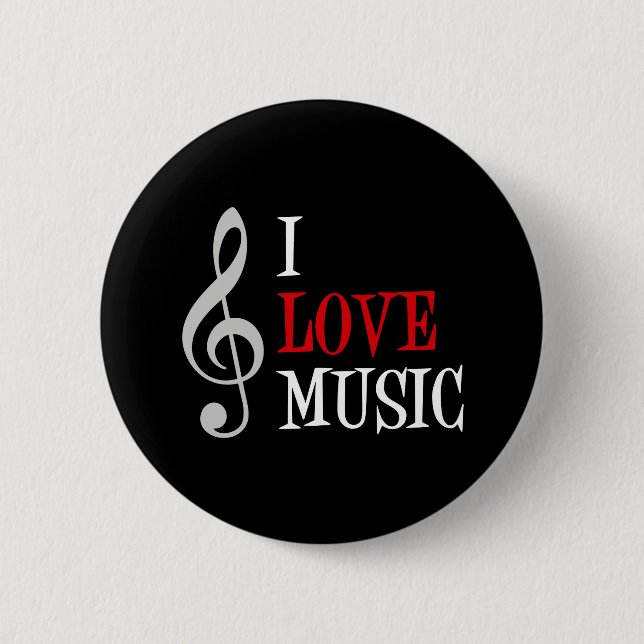 I Kärlek Music Button Knapp (Framsida)