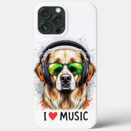 I Kärlek Music Golden RetrieveriPhone/iPad-fall