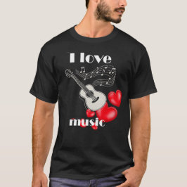 I Kärlek Music - Guitar & Hearts T Shirt