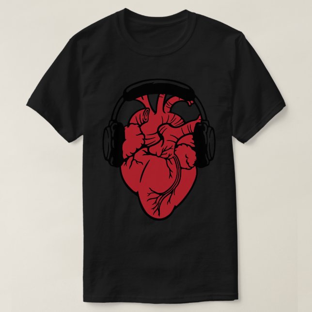 I Kärlek Music Headset Anatomic Heart by Tobe Fons T Shirt (Design framsida)
