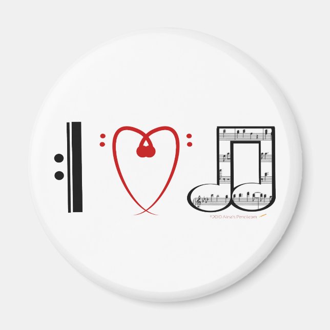 I Kärlek Music (I hjärtanteckningar) Magnet (Framsidan)