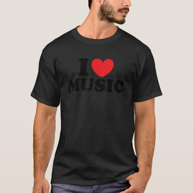 I Kärlek Music I Hjärtmusik T Shirt (Framsida)