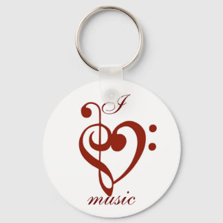 I Kärlek Music Keychain Nyckelring