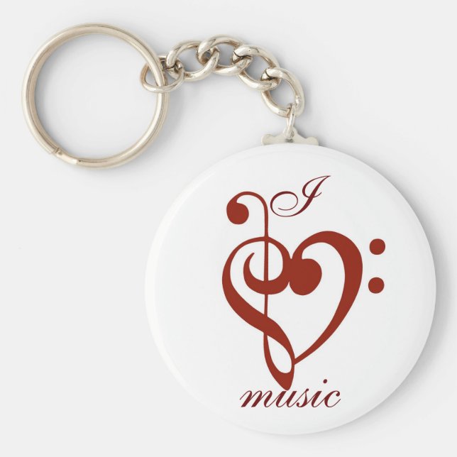 I Kärlek Music Keychain Nyckelring (Framsidan)