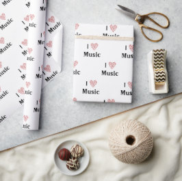 I Kärlek Music Red Heart of Musik noter Presentpapper