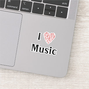I Kärlek Music Red Heart of Musik noter Vinyl Klistermärken
