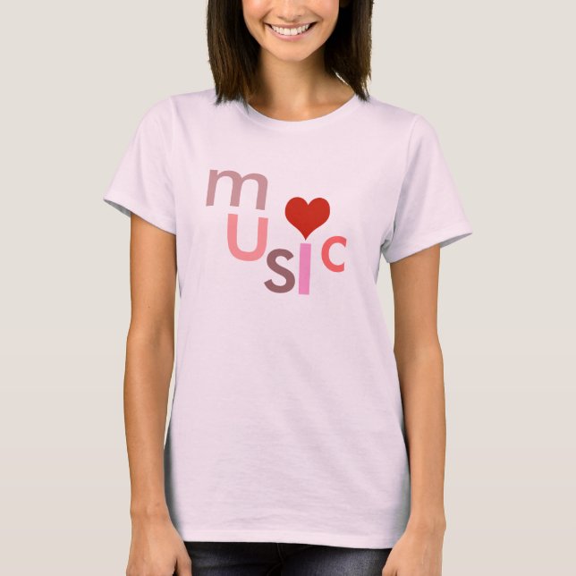 I kärlek musik tee shirt (Framsida)