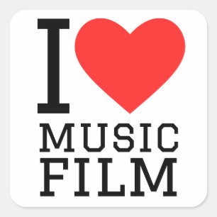 I kärlek musikfilm fyrkantigt klistermärke