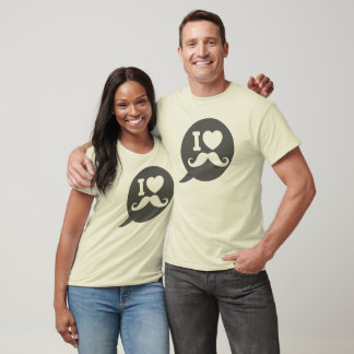 I kärlek Mustache - bubbla Tee