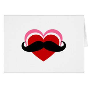 I KÄRLEK MUSTACHE HÄLSNINGSKORT
