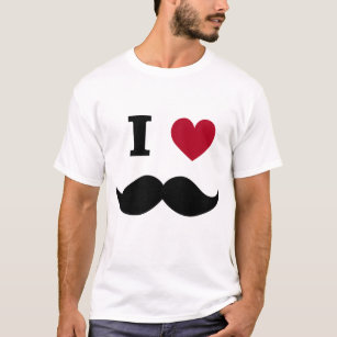 I Kärlek Mustache Hipster Fars dag T Shirt