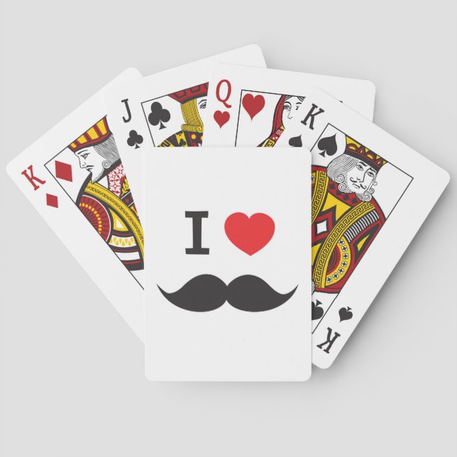 I Kärlek Mustache Kortlek (Baksidan)