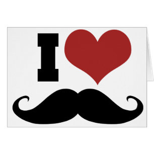 I Kärlek Mustache OBS Kort
