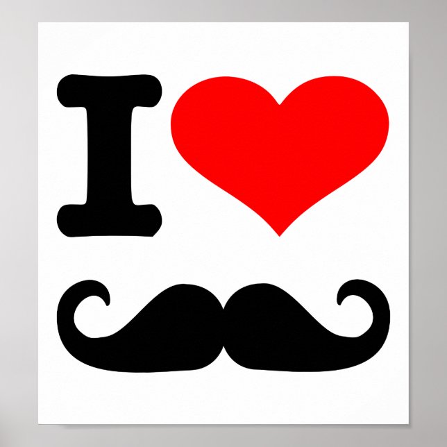 I kärlek mustache poster (Framsidan)