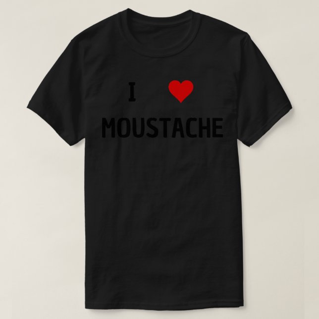 i kärlek mustache t shirt (Design framsida)