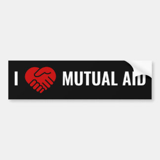 I Kärlek Mutual Aid Bumper Sticker Bildekal
