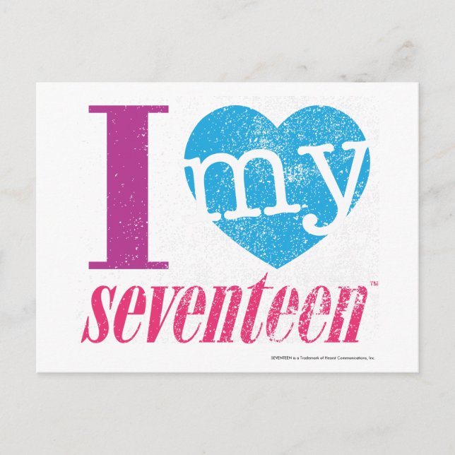 I Kärlek My 17 Aqua Vykort (Framsida)