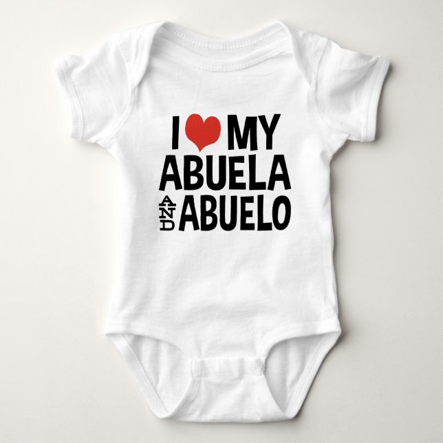 I Kärlek My Abuela och Abuelo Tee (Framsida)