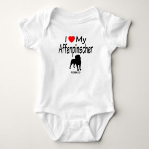 I Kärlek My Affenpinscher Hund Silhouette T Shirt